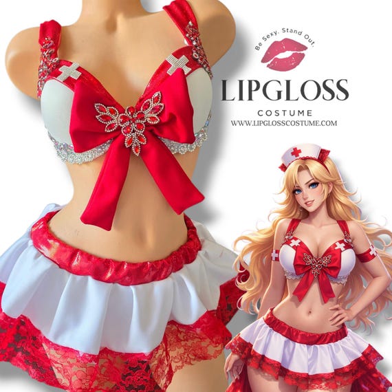 sex toy lube Women Nurse Roleplay Costume Bikini Bra Panty Lingerie set main image 1