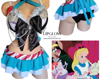 Sexy Alice in Wonderland Costume, Beyond Wonderland, Rave Outfit, Rave Clothing , Festival Wear, Storybook Costume, Adult Halloween Costume