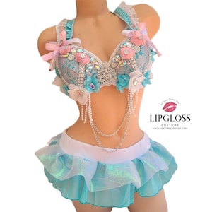 Mint Mermaid, Mermaid Rave Outfit, Custom Mermaid, Sexy Mint Mermaid Costume, Sexy Woman Halloween Costume