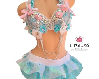 Mint Mermaid, Mermaid Rave Outfit, Custom Mermaid, Sexy Mint Mermaid Costume, Sexy Woman Halloween Costume