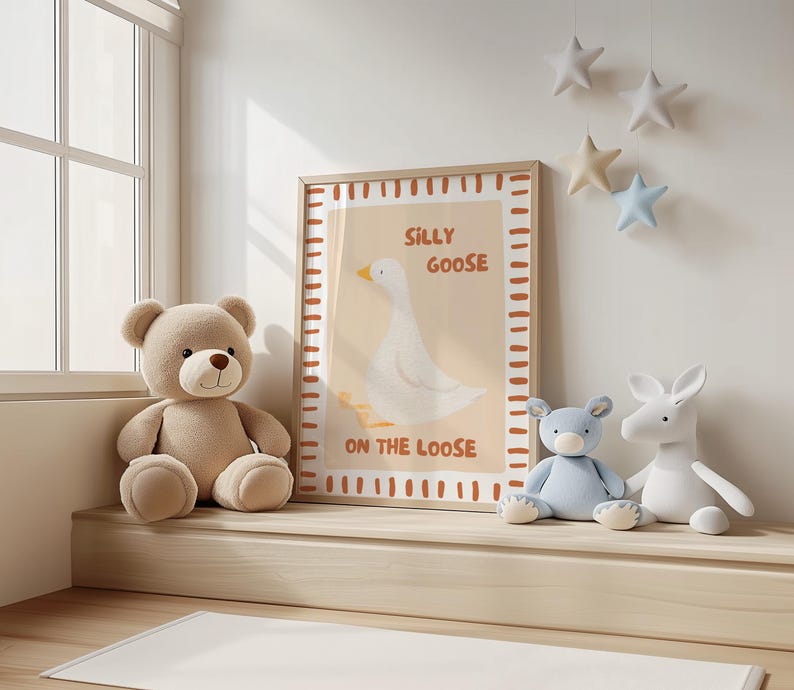 Silly Goose Nursery Art Print: Playroom Decor (digital Download) - Etsy