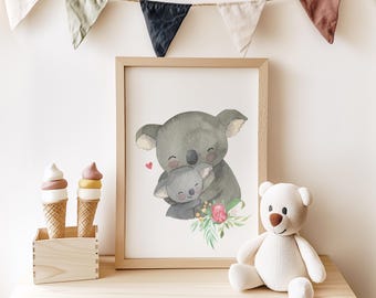 Watercolor Koala Nursery Print: Australian Animal Art (Digital Download)