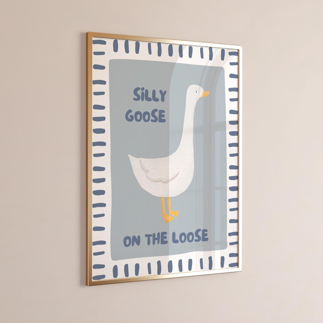 Silly Goose Printable Wall Art – Funny Farm Animal Nursery Print ...