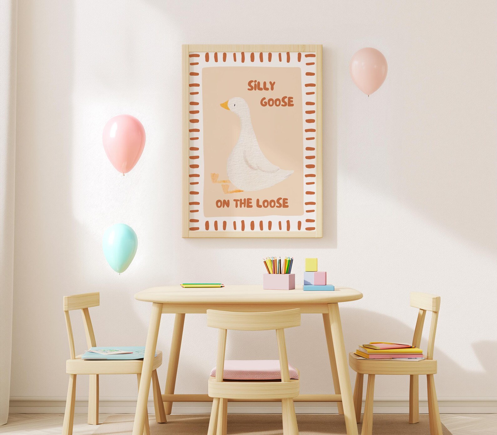 Silly Goose Nursery Art Print: Playroom Decor (digital Download) - Etsy