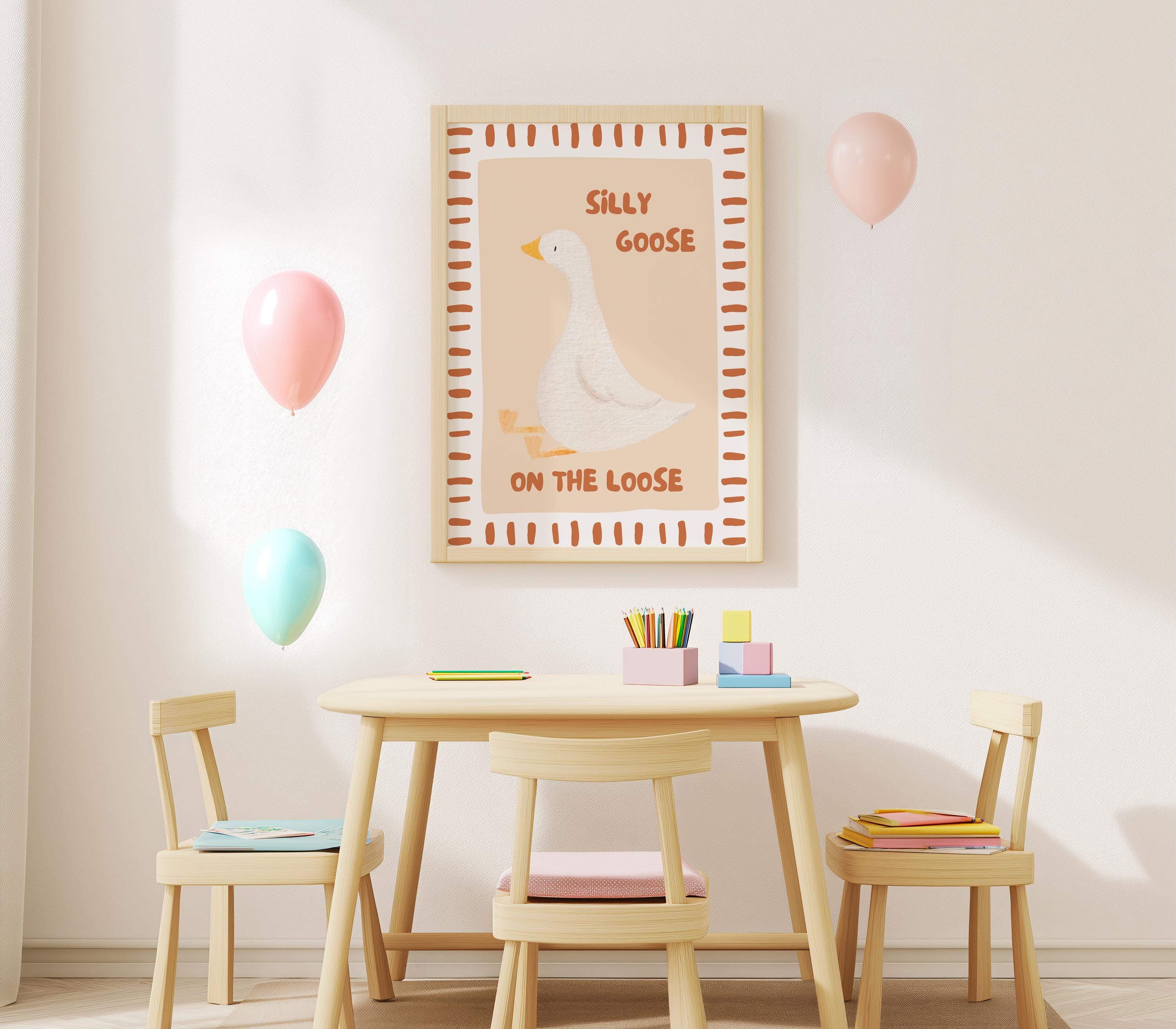 Silly Goose Nursery Art Print: Playroom Decor (digital Download) - Etsy