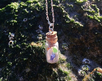 Seaglass in a Bottle Necklace