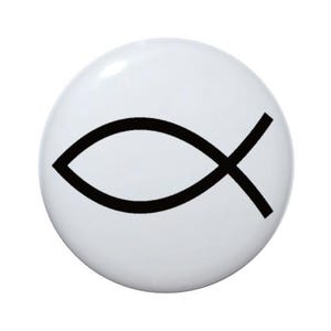 Christian magnet, Christian fish, ichthys fish, Religious magnet, 2 1/4 inch Magnet refrigerator magnet