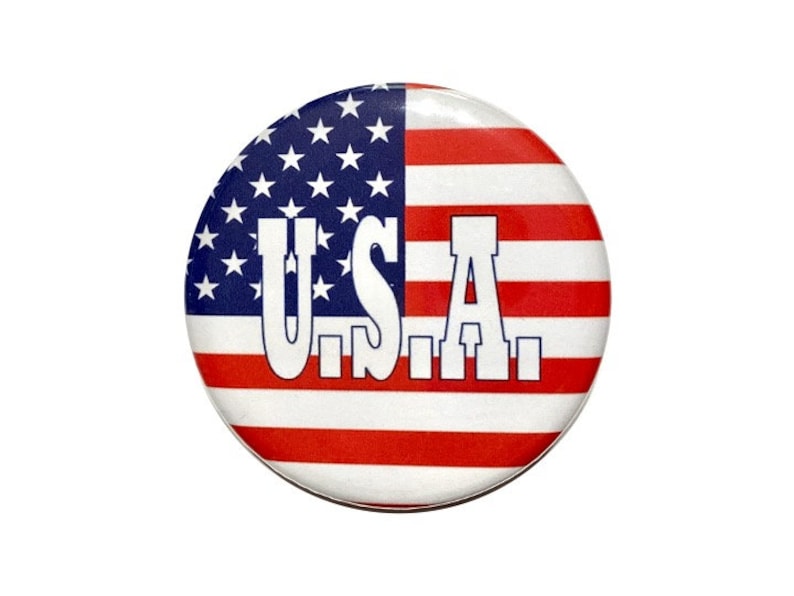U.S.A. American Flag USA Patriotic Button Independence Day | Etsy