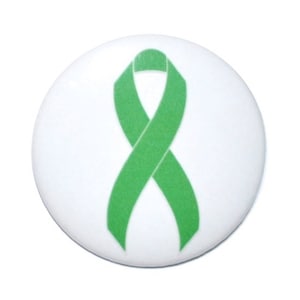 Green ribbon awareness Cerebal palsy lyme disease organ donor spinal cord injury bipolar disorder tourettes syndrome awareness ribbon 2 1/4