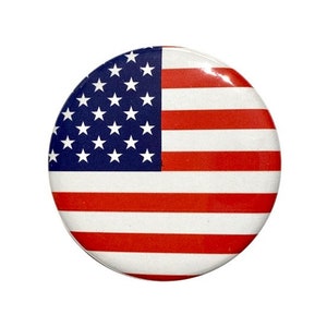 American Flag, 4th of July, Independence Day, America the Beautiful, US Flag 2 1/4 inch pin-back button. image 1