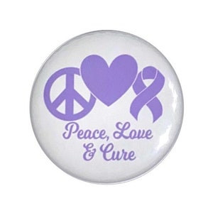 Esophageal Cancer Awareness ribbon Periwinkle ribbon awareness cancer support ribbon peace love cure 2 1/4 inch button