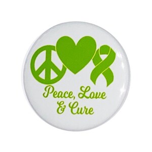 Cerebral Palsy Liver cancer Lyme disease Spinal Cord injury organ donor Bipolar Disorder awareness green ribbon support 2 1/4 inch button