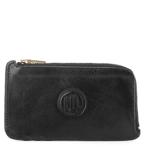 Premium Leder Mini Geldbörse Kartenhalter Reißverschluss an der Oberseite