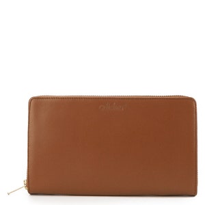 Cartera de cuero grande y suave para mujer, bolso largo de cuero de regalo de Navidad Premium