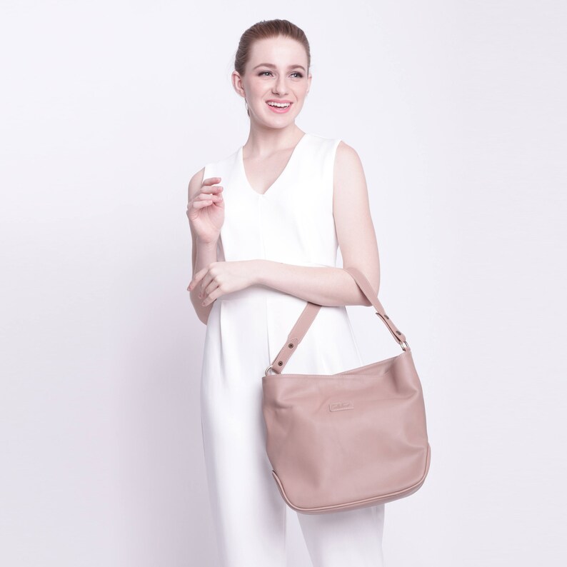 Leather Tote Bag, Hobo Bag with Regulated Handle Adjustable Straps, Leather Large Tote, Shoulder Hippie Bag for Woman, Birthday Gift for Her