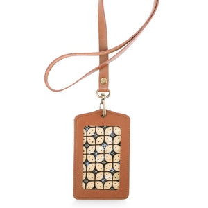 Bruine verticale ID-kaarthouder Echt lederen band Lanyard Hals Karabijnhaak Werk Zakelijke ID-kaarthouder Cadeau Naam Kaarthouder Kaarttas