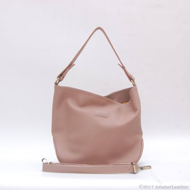 Leather Tote Bag, Hobo Bag with Regulated Handle Adjustable Straps, Leather Large Tote, Shoulder Hippie Bag for Woman, Birthday Gift for Her