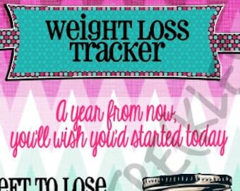 Weight Loss Tracker PRINTABLE for Erin Condren Life Planner