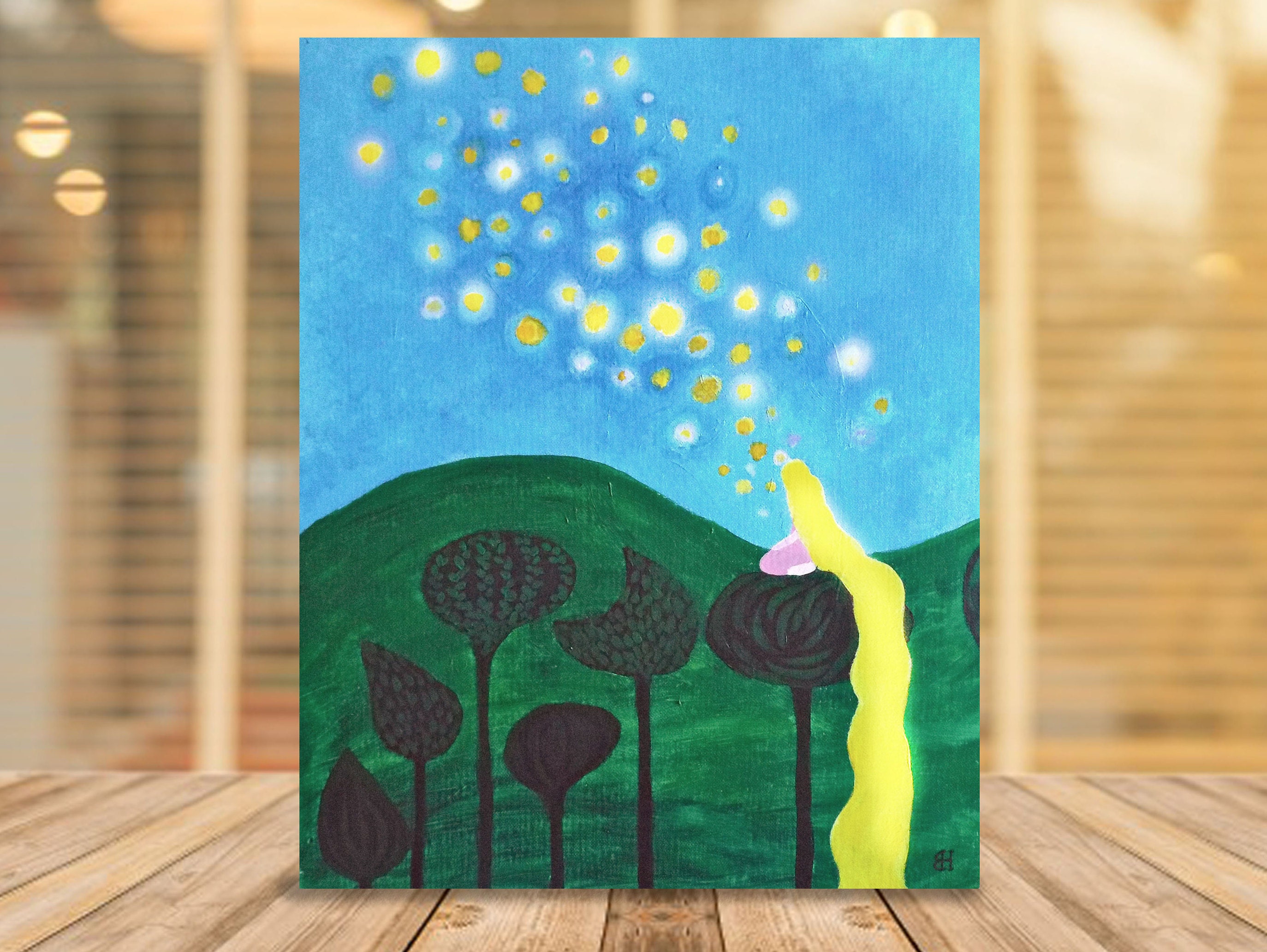Tangled Disney Art Rapunzel Floating Lights Print