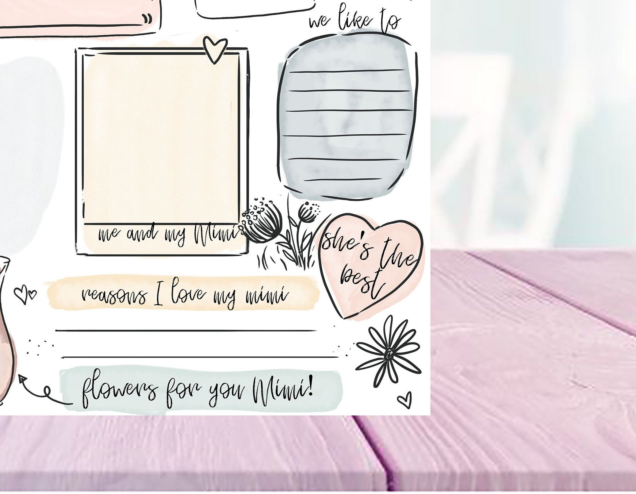 Buy All About My Mimi Fill in the Blank Printable for Mother's Day ...