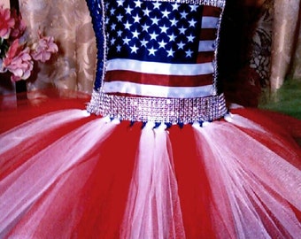 American Flag 4th Of July Tutu Dress Patriotmiss America Etsy