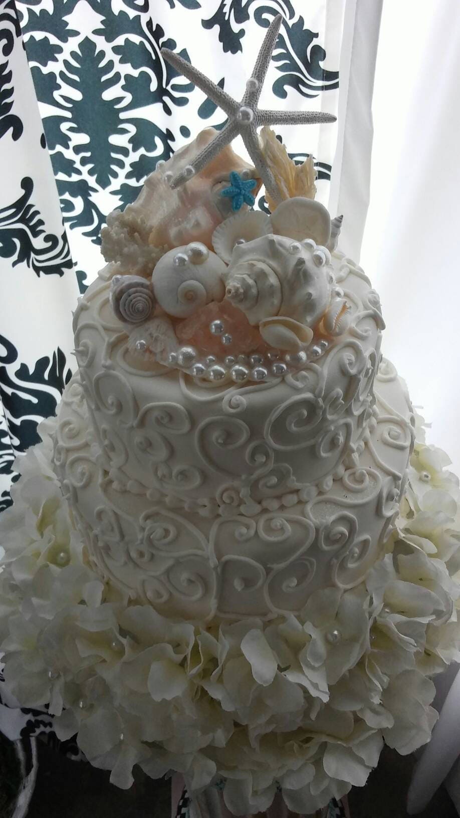 Seashell Cake Topperbeach Wedding Cake Toppermermaid Wedding Etsy