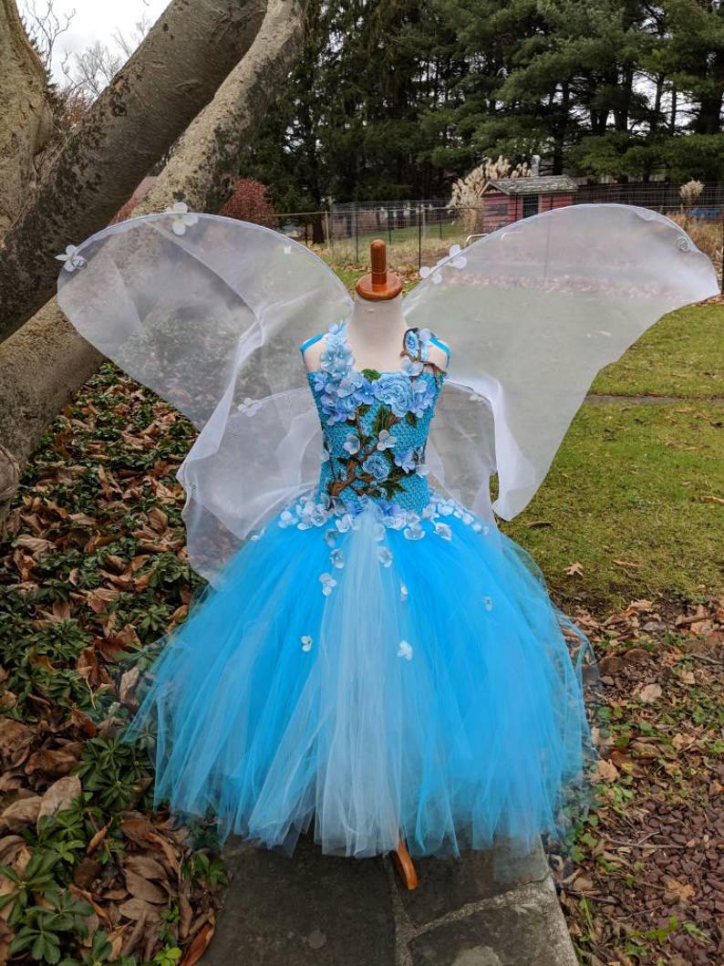 Water Fairy costume dress blue fairy dress with embroidered | Etsy