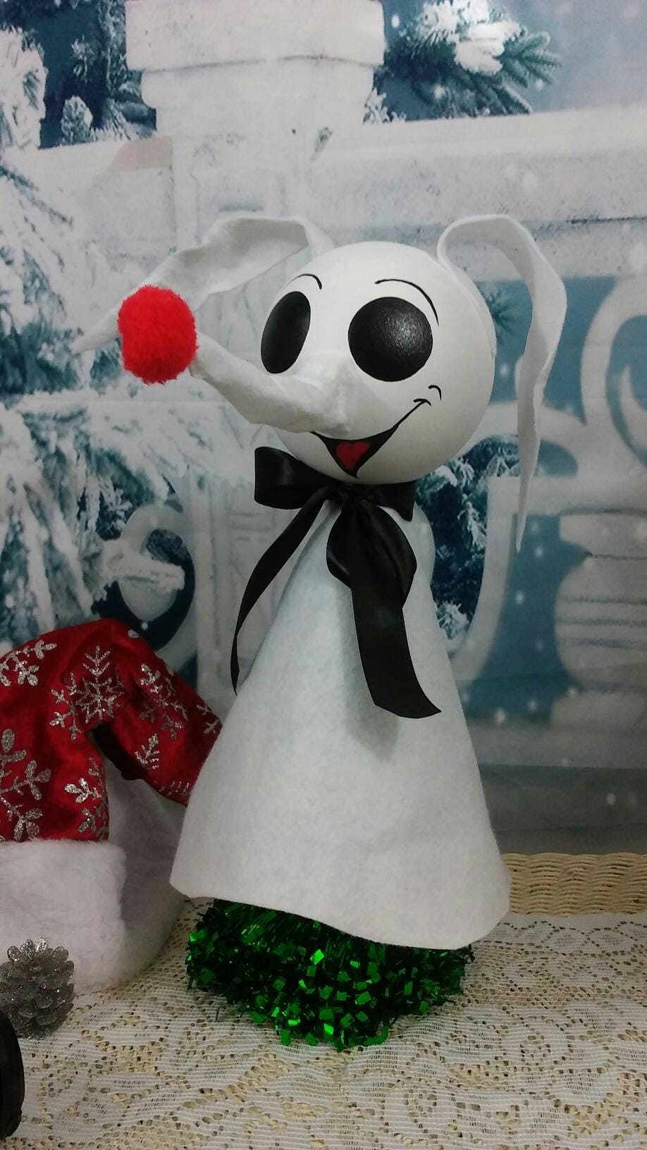Nightmare before Christmas tree topper Zero white tree Etsy