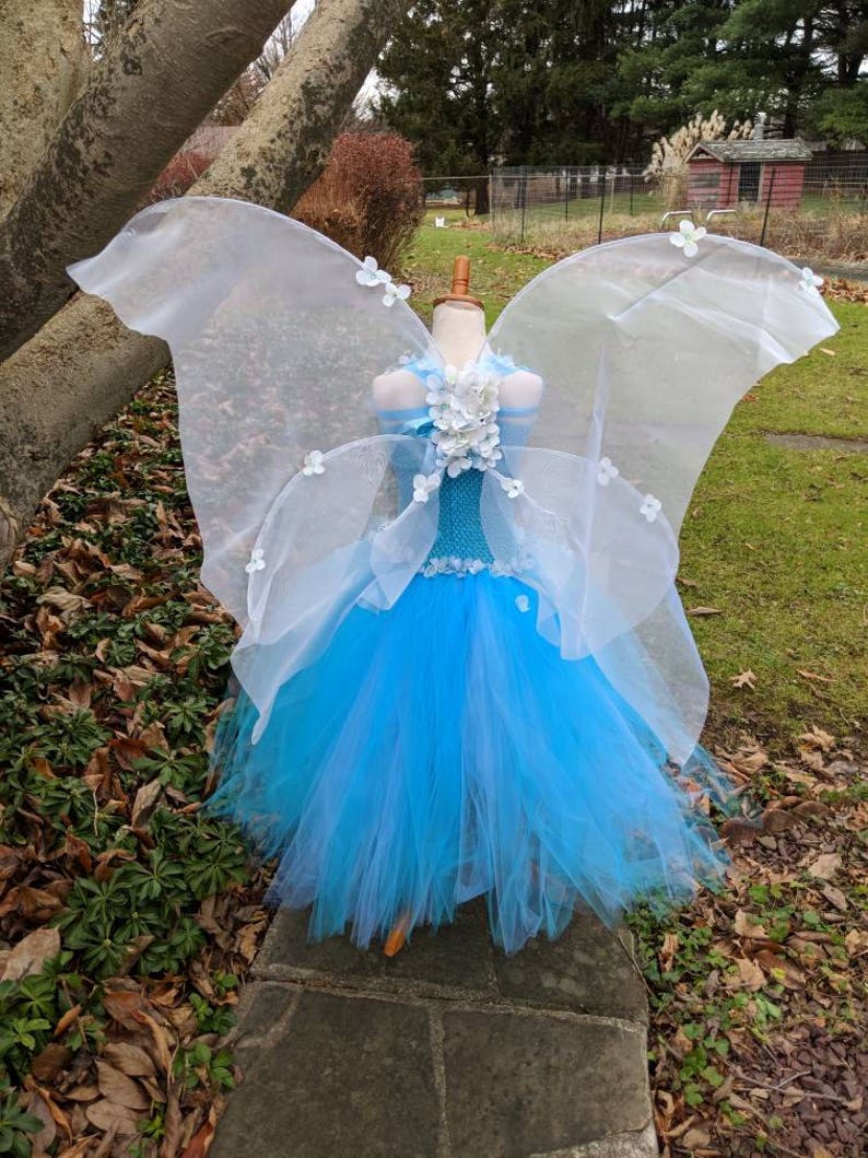 Water Fairy costume dress blue fairy dress with embroidered | Etsy