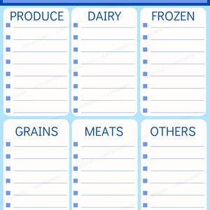Printable Grocery Shopping List