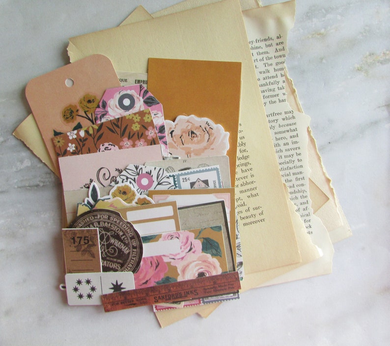 Maggie Holmes Marigold Crate Paper Fresh Bouquet and October Afternoon Vintage Warm Ephemera Pack Warm Toned Vintage Ephemera Pack