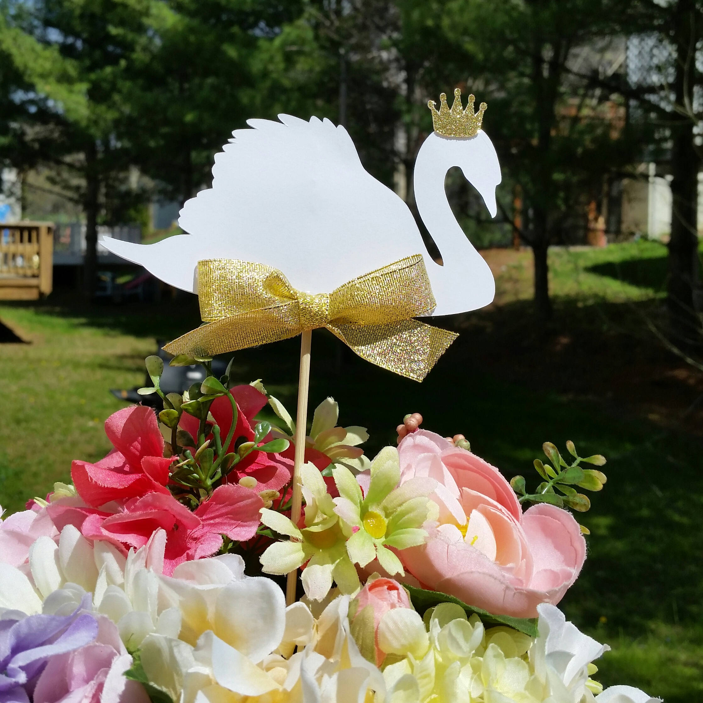 Set of 2 White Swan CenterpiecesWedding CenterpiecesBaby Etsy