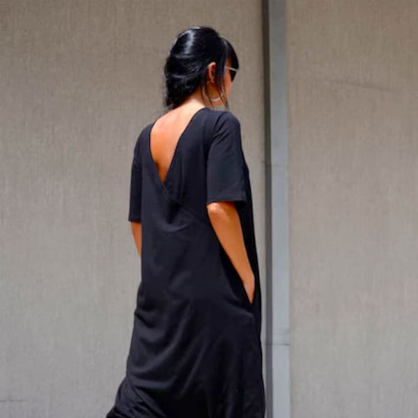 Plus Size Women's Pantsuit, Two Side Custom Wide Leg Overalls by Kotyto Clothing 