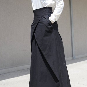 Modern High Waisted Skirt, Loose Gothic Skirt, Bohemian Cotton Skirt ...