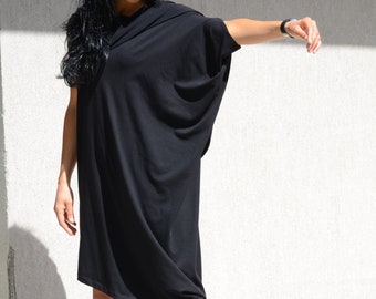 Asymmetrical Loose Fitting Dress, Maxi Short Cocktail Dress by Kotyto Clothing