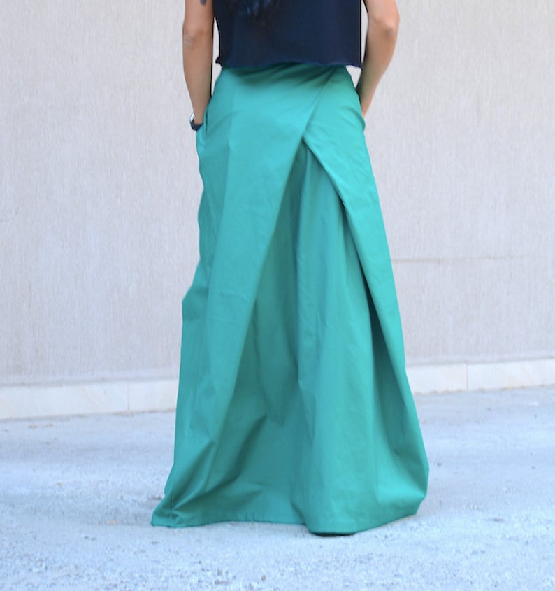 Modern Turquoise High Waisted Skirt Boho Maxi Skirts Long Etsy