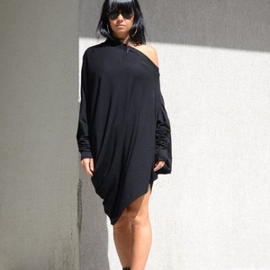 Asymmetrical Cold Shoulder Tunic, Loose Fitting Batwing Dress by Kotyto Clothing