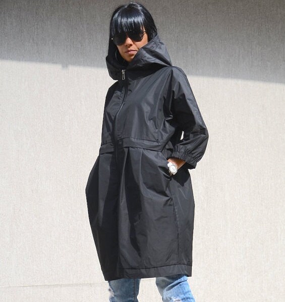 black swing raincoat