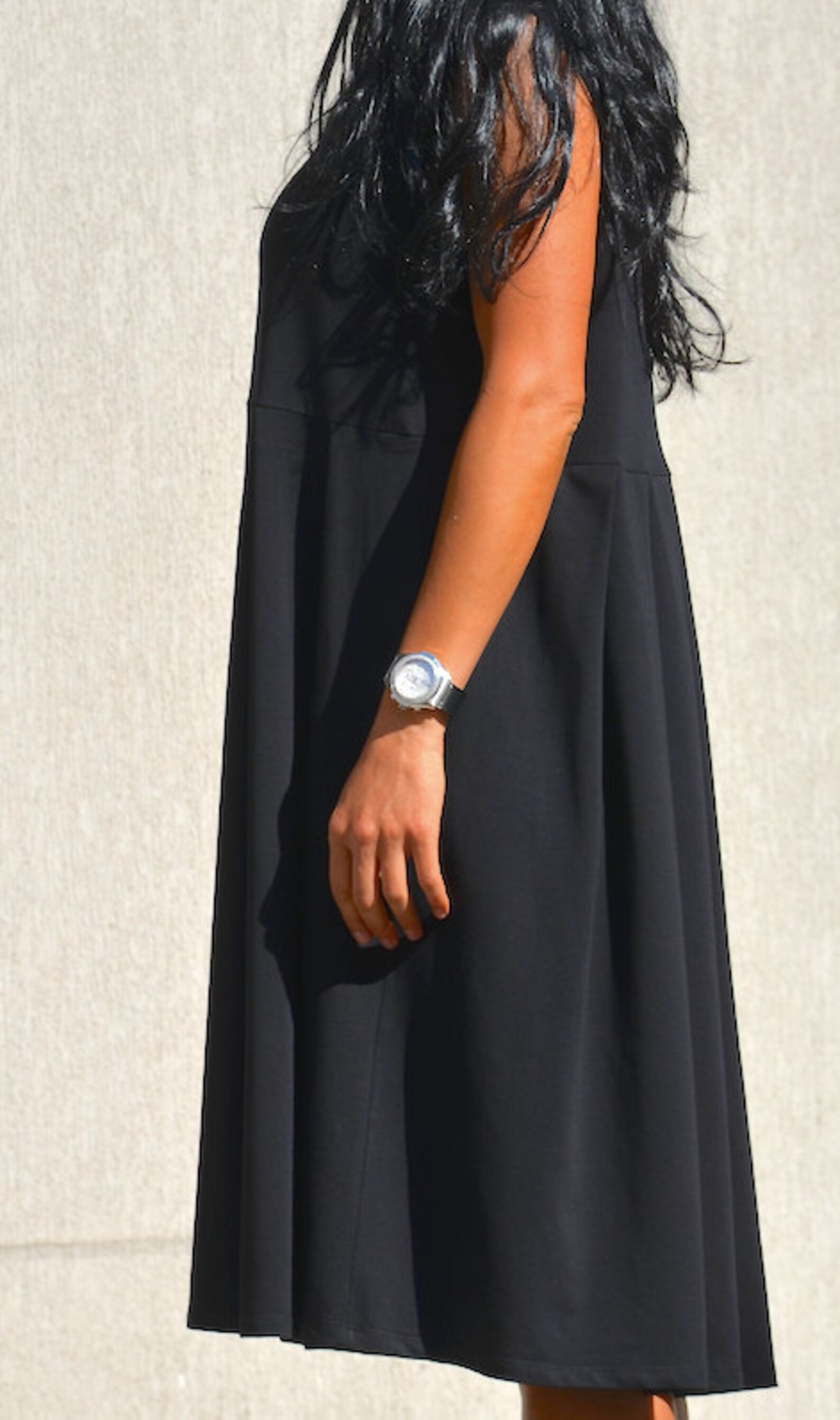 Fit and Flare Knee Length Maxi Dress Pleated Maternity Etsy