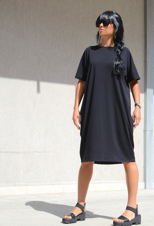 Loose short black dress Clearance