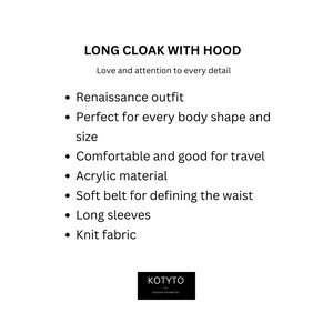 Cloak with Hood, Kimono Knit Cardigan, Wool Cape, Oversized Cardigan image 6