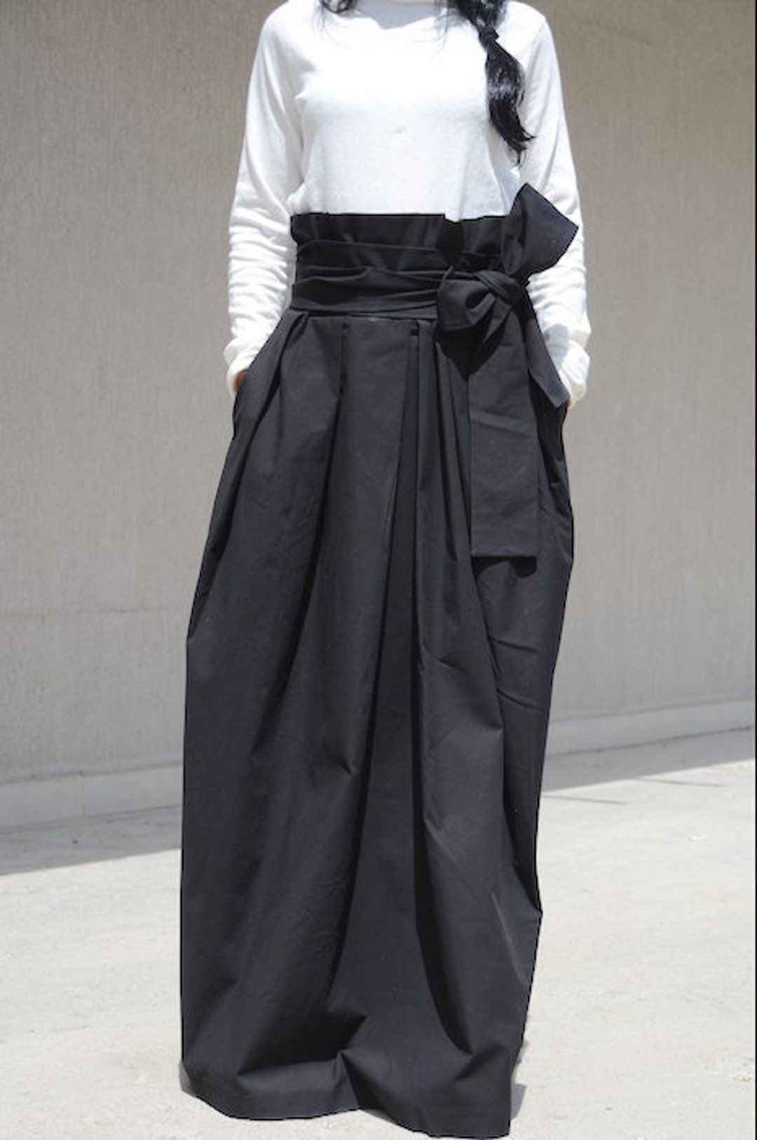 Black/Multi Long Ribbon Skirt main image 1