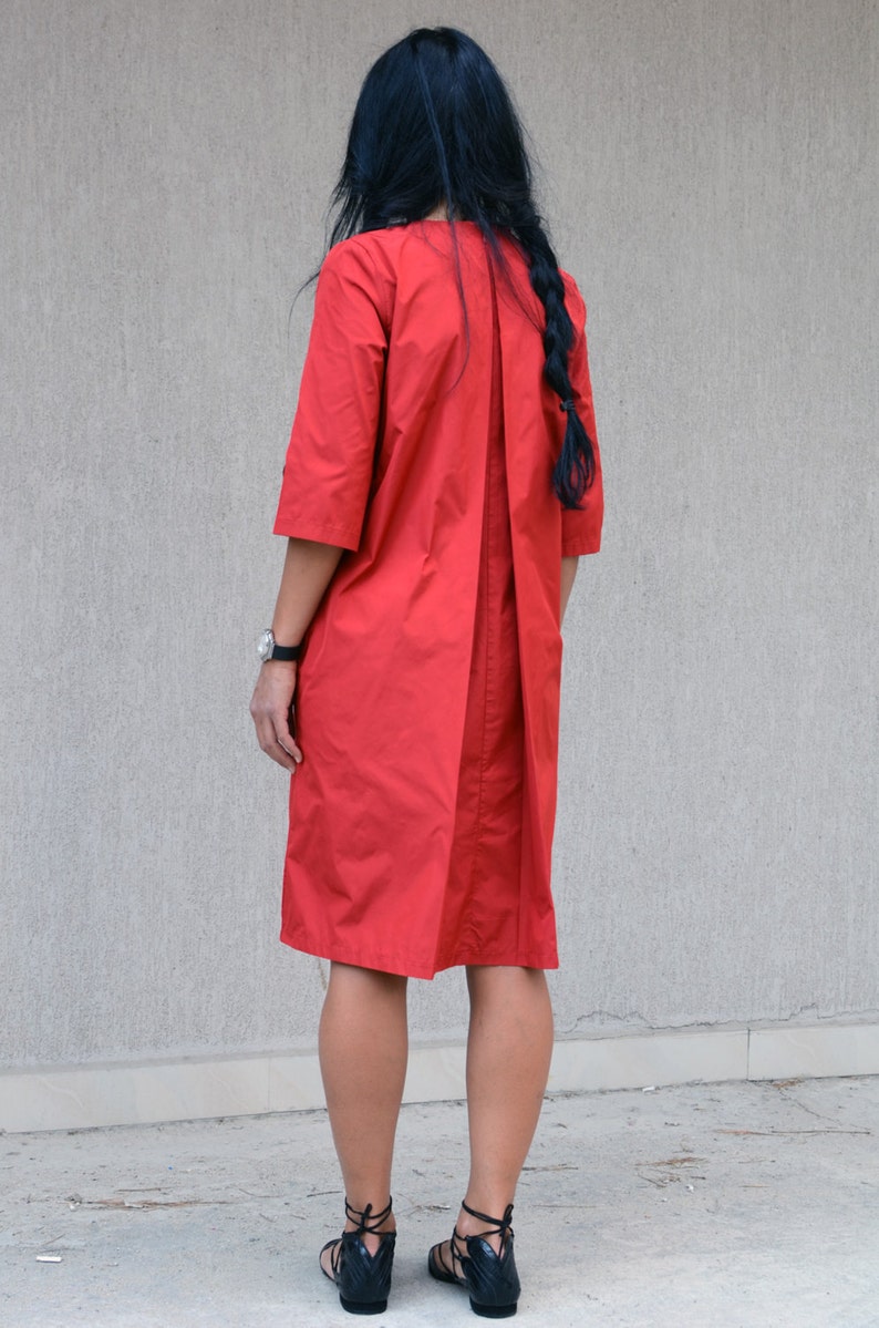 Red Fashion Midi Elbow Sleeve Evening Dress Red Mid Knee Maxi Etsy