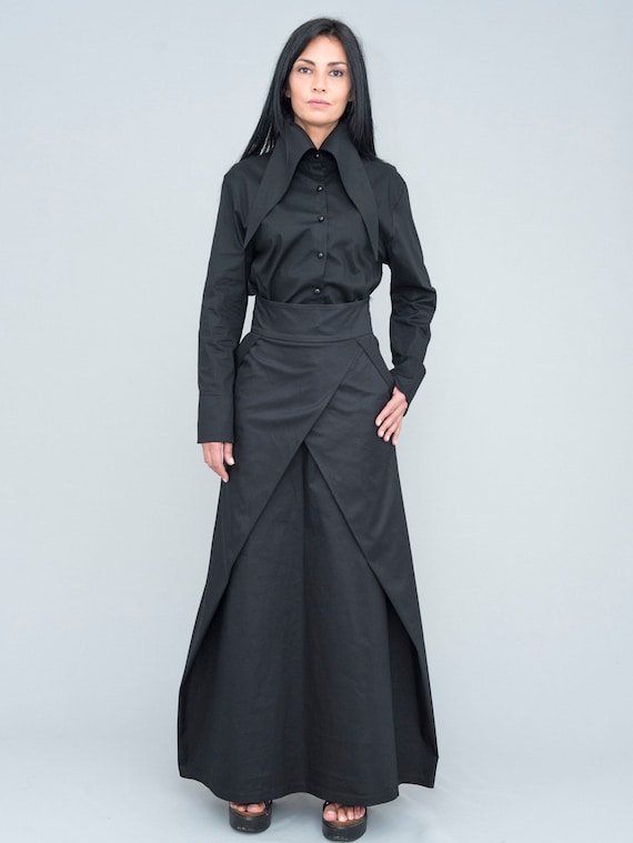 Cyberpunk Avant Garde Black Skirt K20061