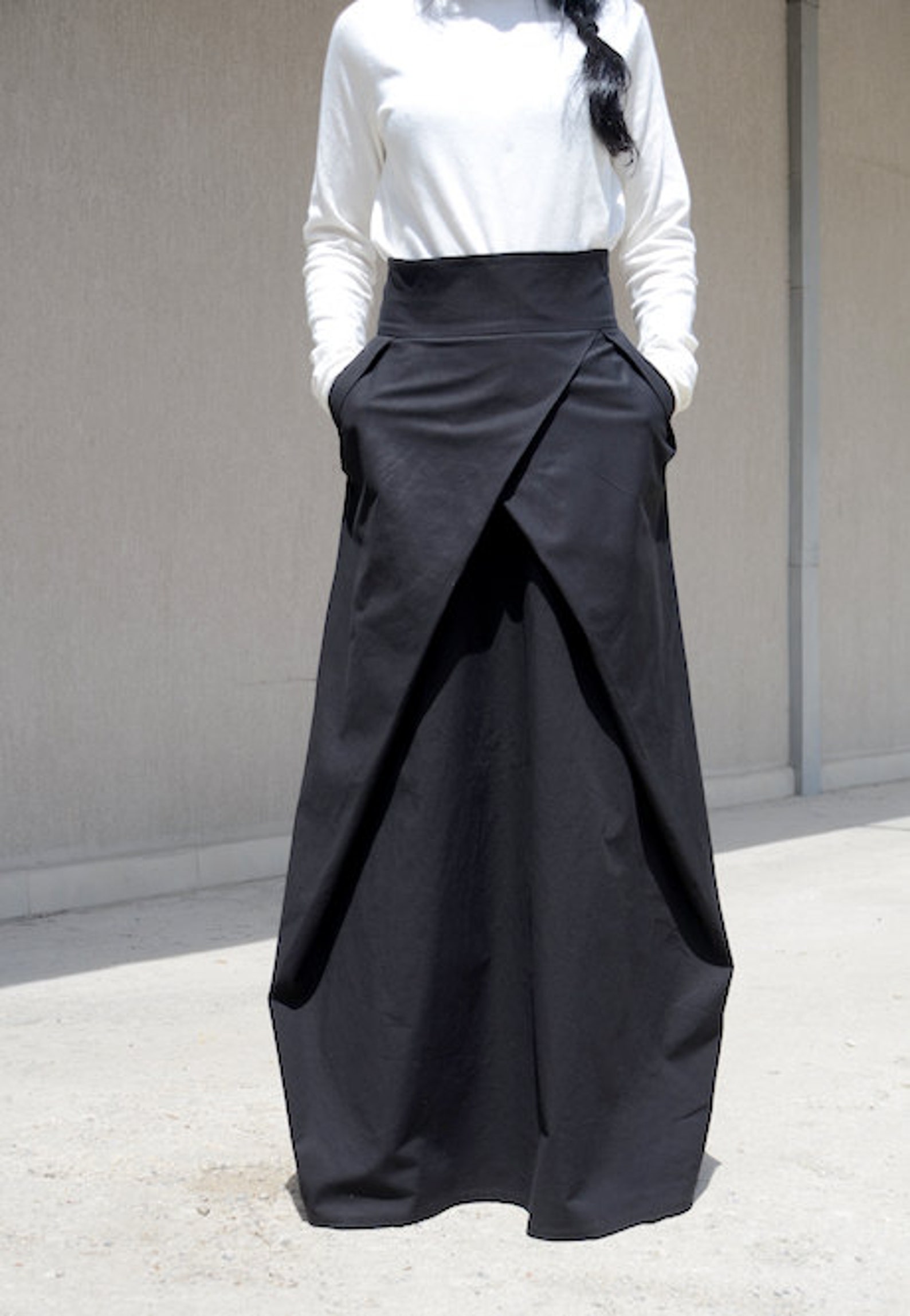 Flowy Maxi Skirt With Pocket Evening Bridesmaid Skirt High - Etsy