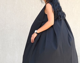 Maxi Pleated Maternity Dress, Sleeveless Loose Fitting Dress by Kotytostylelab Clothing