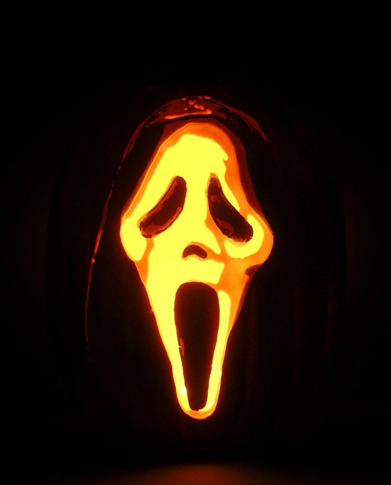SCREAM Ghostface Title Hand Carved Foam Pumpkin 12 Etsy