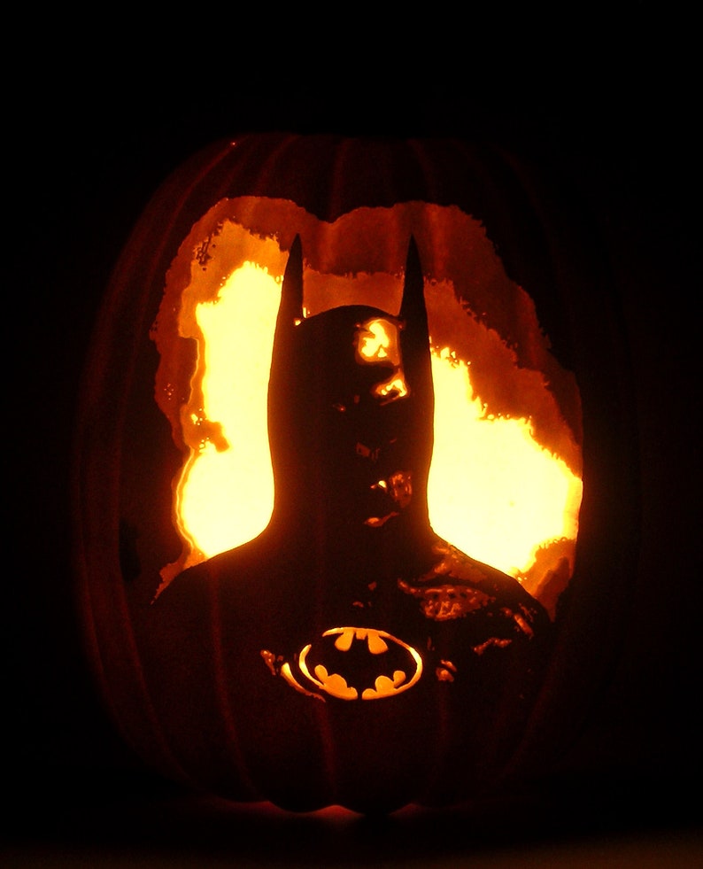 BATMAN 1989 Michael Keaton Logo Hand Carved Foam Halloween Pumpkin batman-1989-michael-keaton-logo-hand-carved-foam-halloween-pumpkin