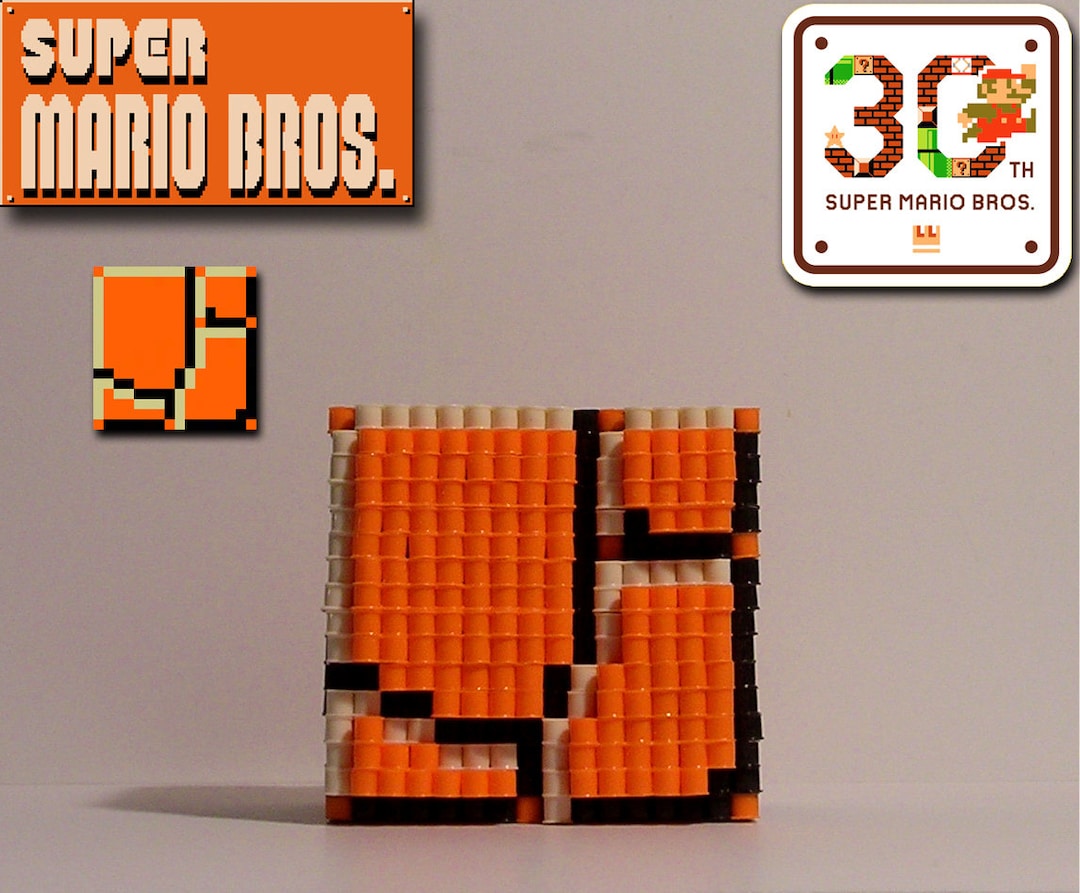 SUPER MARIO BROS. 3D Ground Block pixel Bead Figure Etsy Ireland
