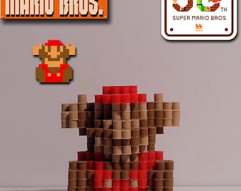 SUPER MARIO BROS. - 3D Game Over Mario (Pixel Bead Figure)